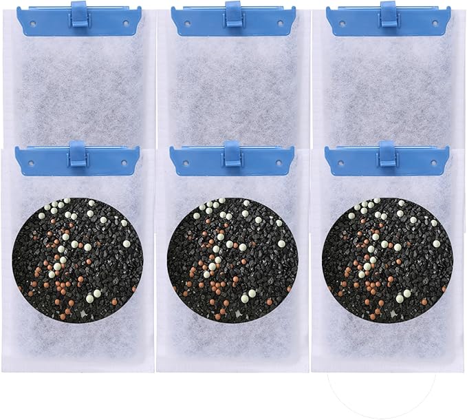 6-Count Medium Replacement Filter Cartridges Compatible with Tetra Whisper Bio-Bag for Whisper PF10, 10i, and ReptoFilter 90 GPH – Ideal for 5-10 Gallon Aquariums