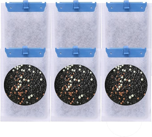 6-Count Medium Replacement Filter Cartridges Compatible with Tetra Whisper Bio-Bag for Whisper PF10, 10i, and ReptoFilter 90 GPH – Ideal for 5-10 Gallon Aquariums