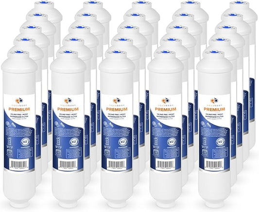 Aquaboon Premium Inline Post/Carbon Polishing Water Filter Catridge for Reverse Osmosis System Standard Size (Quick Connect Fiting) RO Water Filter Replacement Compatible with ICF-10 25-Pack