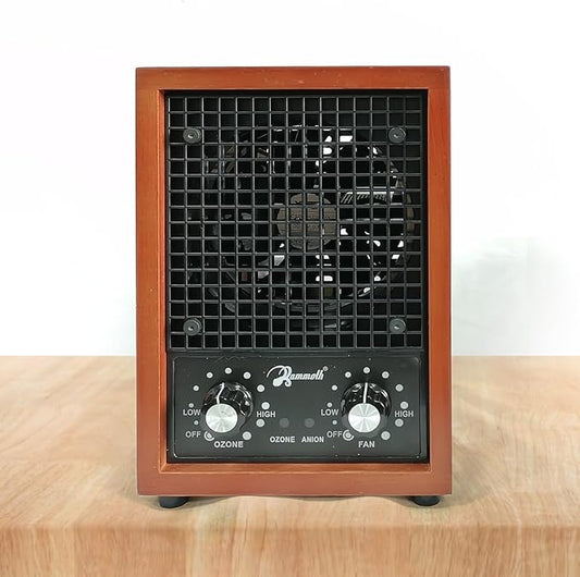 Mammoth Ion and Ozone Generator 6000 mg/hour Adjustable up to 3,500 SqFt Ionizer & Deodorizer Ozone Odor Eliminator- Ozone Machine Wooden Design Ideal for Dust, Pollen, Pets & Smoke Smell