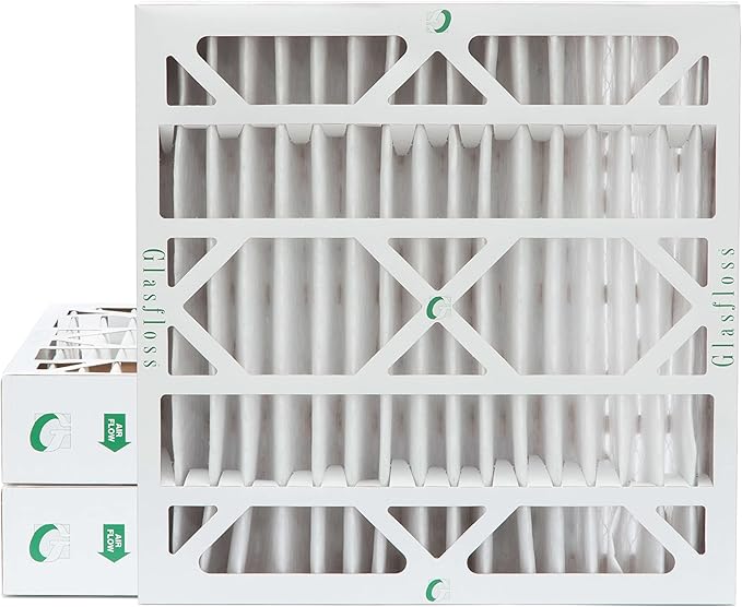 Glasfloss 24x24x4 MERV 10 (FPR 5-6) 4" Inch Pleated Air Filters Box of 3. Actual Size: 23-3/8 x 23-3/8 x 3-3/4