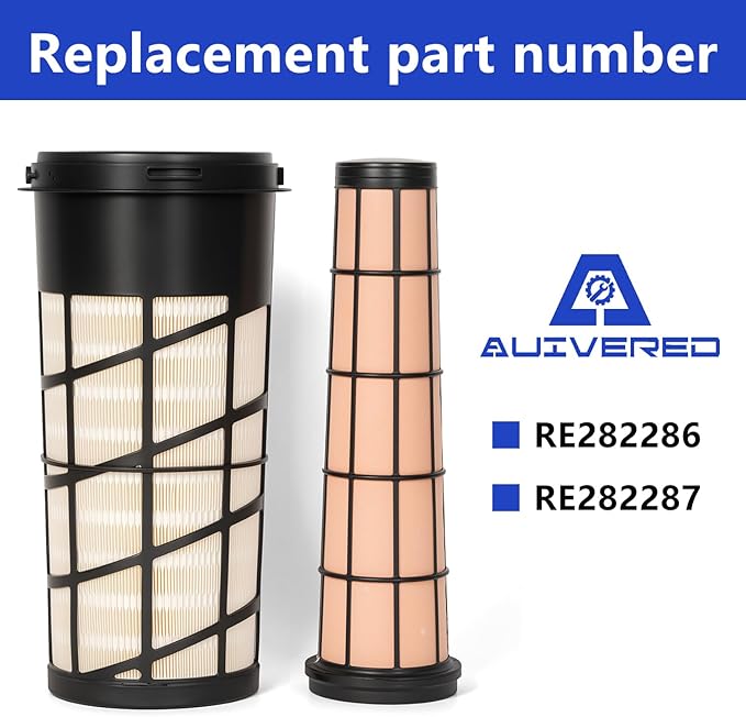 RE282286 RE282287 Inner & Outer Air Filter Kit - Fit for John Deere 318D 319D 320D 323D 5045D 5045E 5050E 5055E 5060E 5065E 5075E 5075EF 5055E