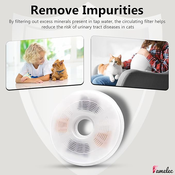 12 Pack Water Filters for Catit Fountain Filter Replacement, for 3L Water Fountain Filter Compatible with Cat it Design Senses, Flower Water Pet Pountain, More Activated Carbons