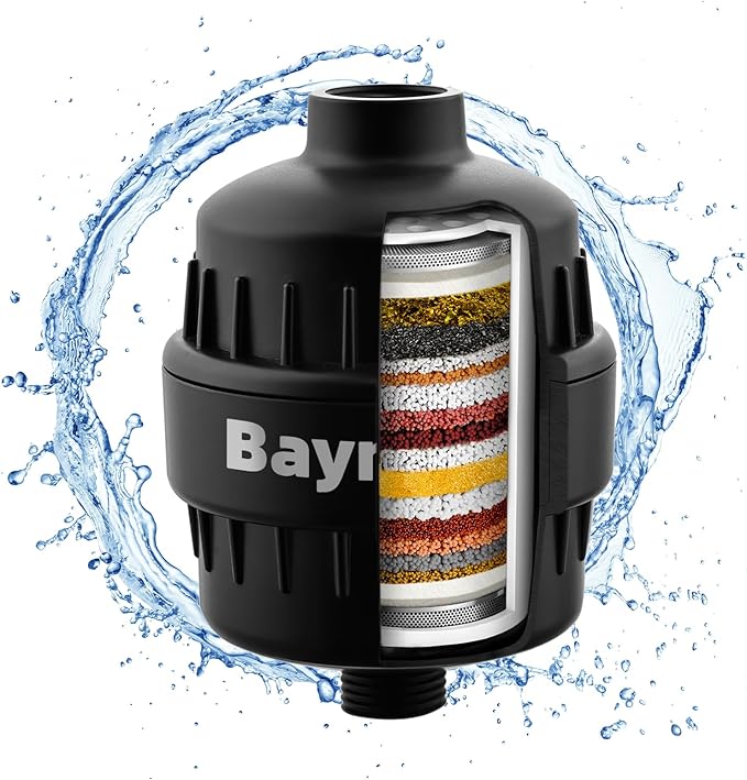 shower filters to remove toxic chemicals-shower water filter-filtered shower head-filtration can remove 99% of chlorine, heavy metals, fluoride, significantly improve skin scalp (Matte Black)