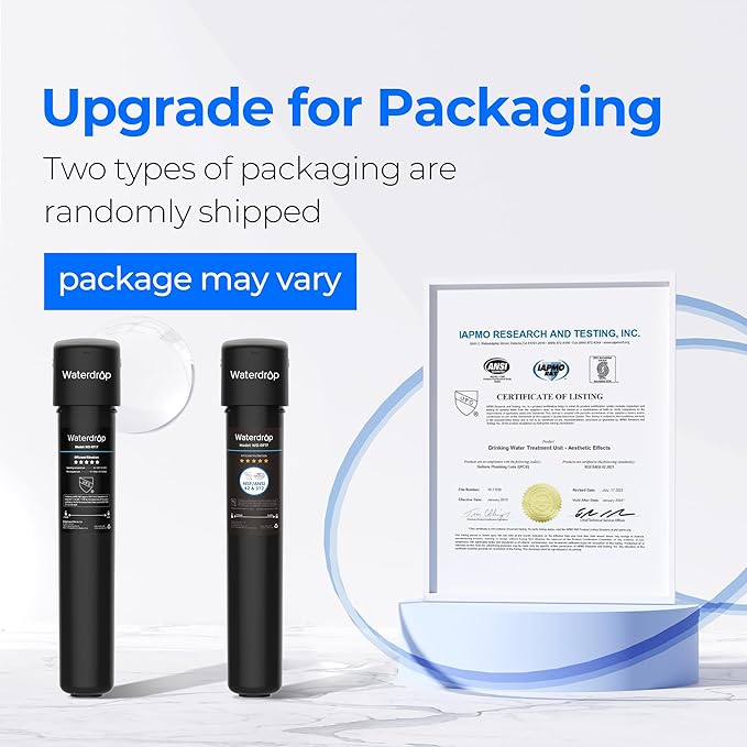 Waterdrop 17UA 3 Years Under Sink Water Filter, Under Sink Water Filtration System, Reduces PFAS, PFOA/PFOS, Lead, Chlorine, Under Sink Water Filter, NSF/ANSI 42 Certified, 24K Gallons