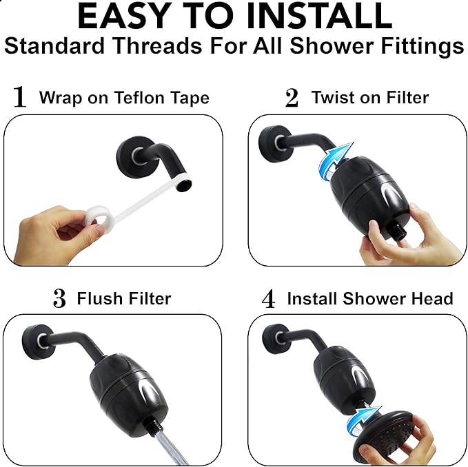 Aqua Elegante High Pressure Shower Head & Filter - Adjustable Water Saving Showerhead For Low Flow Showers With Bath Filters To Remove Chlorine, 1.8 GPM - Oil-Rubbed Bronze & California Certified