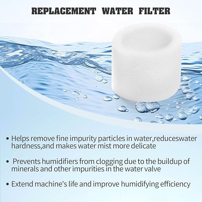 DerBlue 8pcs Wick Replacement Filter and 4pcs Top Fill Humidifier Replacement Filters Compatible with LEVOIT Superior 6000S Smart Evaporative Humidifier