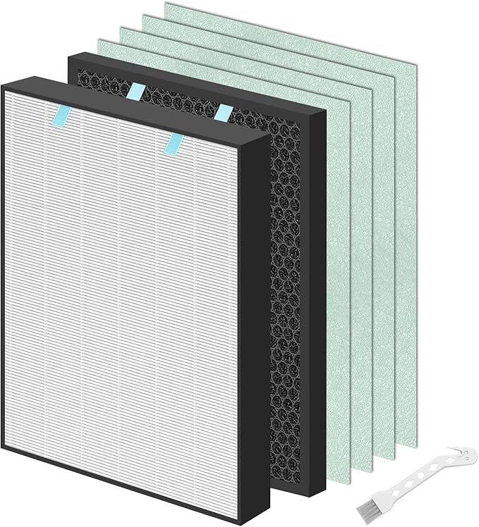 Air400 Filter Replacement for Bissell Air400, 1 Filter, 1 Carbon Post Filter, 4 Pre Filter, Compared to Part 2521 and 2520 (1 Sets Air400)