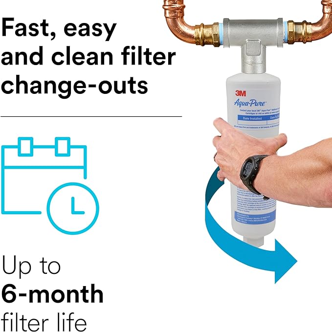 3M Aqua-Pure Whole House Scale Inhibition Inline Water System AP430SS, Prevents Scale Build Up On Hot Water Heaters and Boilers