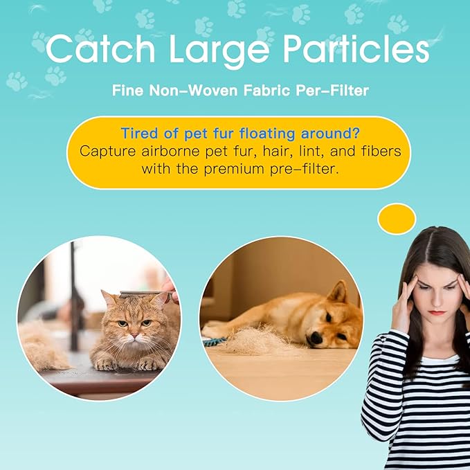 2 Pack Air Purifier for Home Bedroom, Office Desktop Air Cleaners with 12pcs Fragrance Sponge, H13 HEPA Filter, 4 Stage Filtration up to 376 sqft Black Available for California