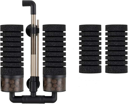 hygger Aquarium Double Sponge Filter for Fresh Water and Salt-Water Fish Tank (M)