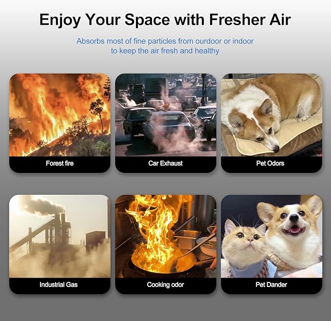 HAP602 Replacement Filter for ECOSELF HAP602/ HAP602WF Air Purifier, True Hepa 3-IN-1 H13 Filter Replacement, High-Efficient Filtration for Home, 2 Pack