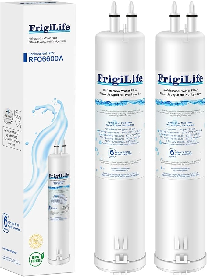 RFC6600A Refrigerator Water Filter Compatible with EDR3RXD1, Everydrop Filter 3, 4396841, 4396710, Kenmore 46-9083, 46-9030, 9030, 9083, KAD3RXD1, WHR3RXD1, 2PACK