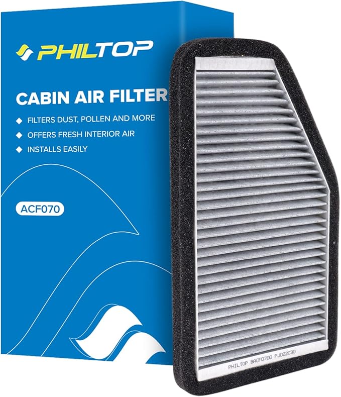 PHILTOP Cabin Air Filter, ACF070 (CF10548) Replacement for Escape 2007-2012, Tribute 2008-2011, Mariner 2007-2011 Passenger Compartment Air Filter with Activated Carbon, Filter Up Dust Pollen