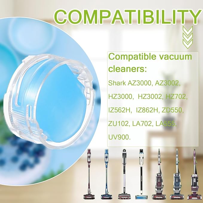 Odor Neutralizer Cartridge Replacement for Shark AZ3000 AZ3002 HZ3000 HZ3002 HZ702 IZ862H IZ562H ZD550 ZU102 LA702 Odor Elimination Replacement 1541FC3000(Pack of 4pcs,Bluebell)