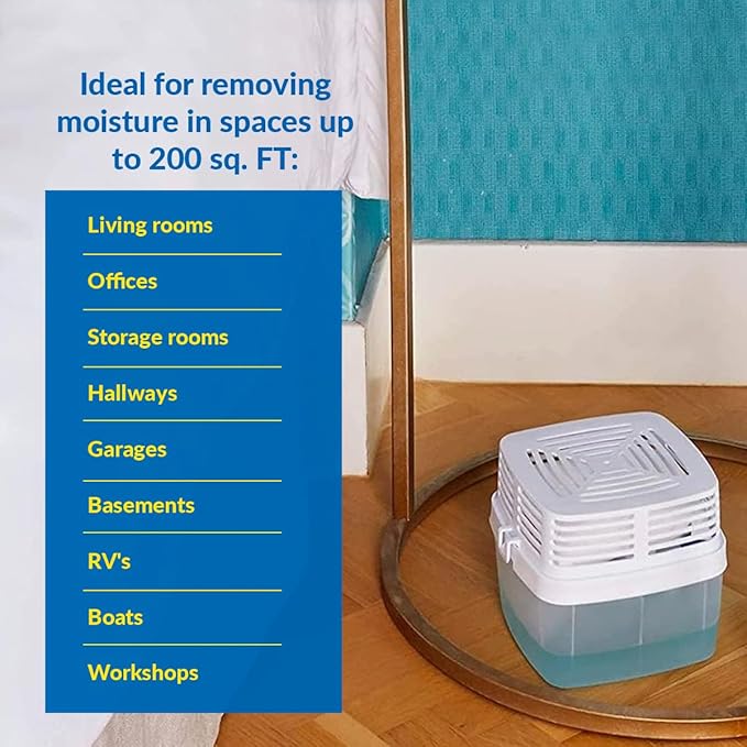 HUMYDRY® - Pack of 6 Premium Dehumidifier Devices with 6 Moisture Absorber Refills - 15.9 oz - Fragrance Free - Ideal for Spaces Up to 200 sq.FT