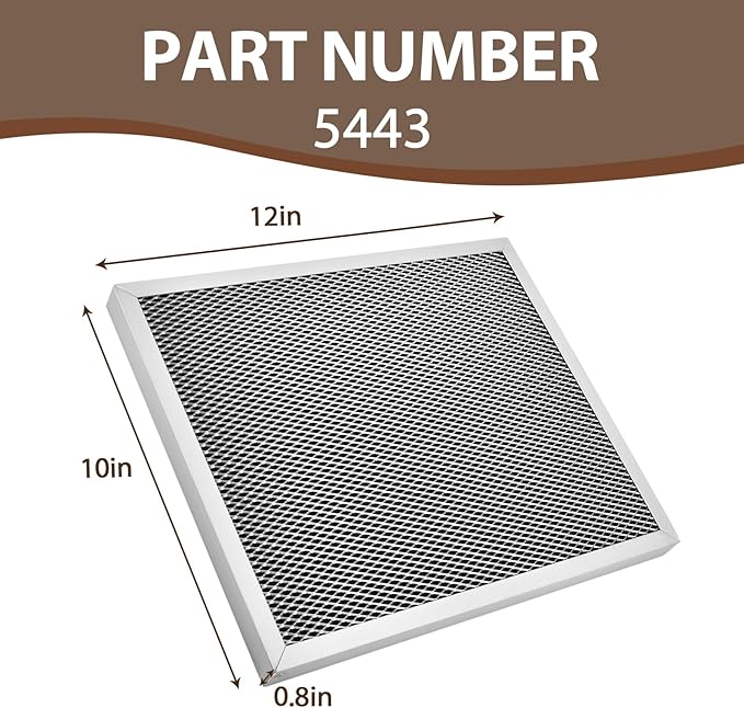 2Pcs 5443 MERV 8 Dehumidifier Filter 12″x 10″x 0.8″ Compatible with Whole-House Dehumidifiers Models 1830 1850 1852 and Ventilation Models 8191 8192