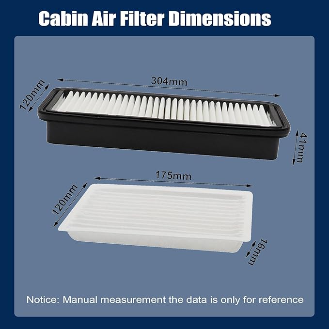 XQSMWF Cabin Air Filter Kit Compatible with Kubota Tractor SVL75-2C SVL75C SVL90-2C M6040 M7040 L3240 L4060 L4240 L4740 B2650 B3000 B3030 B3350 Cabin Replce T1855-71600 6A671-75090 014520-0804