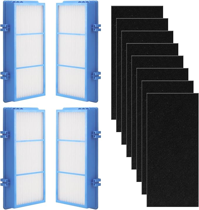 Improvedhand HAPF30AT Filter Replacement Compatible with Holmes AER1 Type Total Air Purifier, Fit for Holmes HAP242B-U HAPF30AT, 4 HEPA Filters and 8 Carbon Pre-Filters