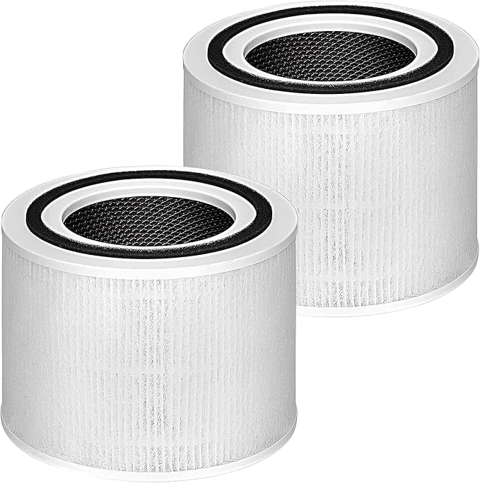 2PCS Core 300 Replacement Filter for LEVOIT Core 300 Core300-P Core 300S Core 300S/P VortexAir Air Purifier, Core 300-RF, 3-in-1 Activated Carbon, 2 Pack, P350 White