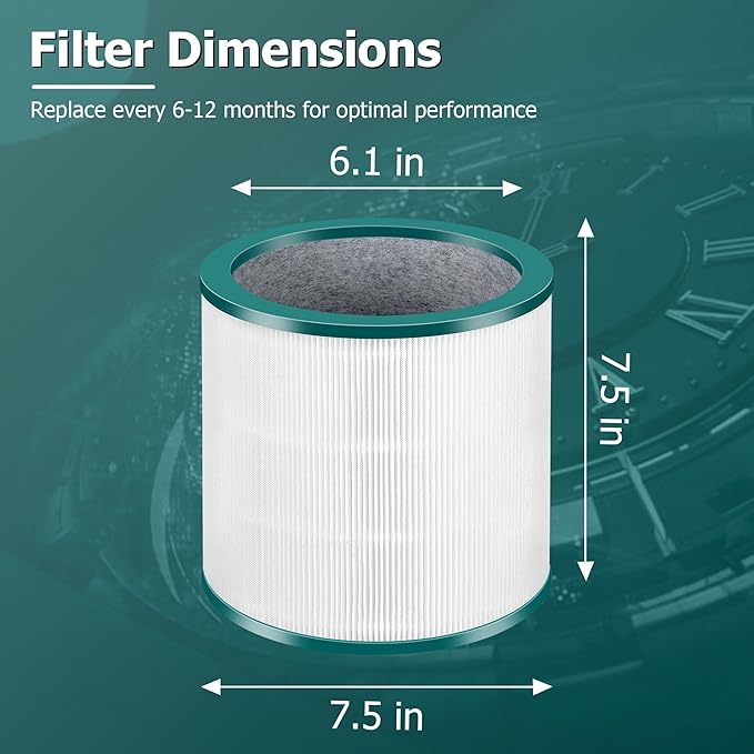 TP01 HEPA Filter Replacement for Dyson Tower Purifier Pure Cool Link TP01, TP02, TP03, AM11, BP01, Funmit 360° Combi HEPA and Activated Carbon Filter, Compared to Part 968126-03, 2 Pack