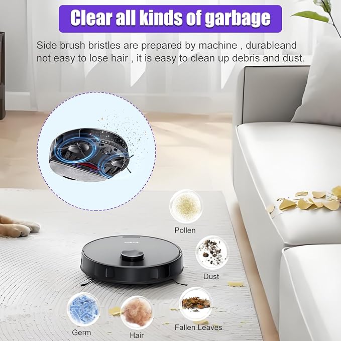 Side Brush Replacement Kits for Eureka E10S E20 Plus Robot Vacuum Cleaner Parts-6 Pack