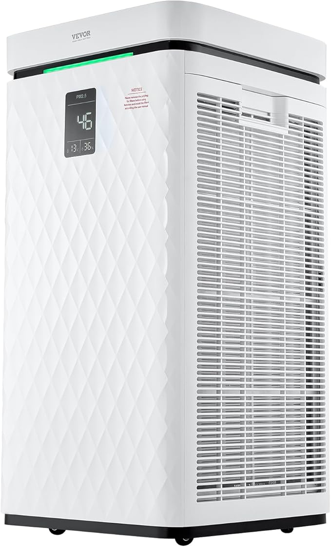 VEVOR Air Purifier for Bedroom Home, H13 HEPA Layer, 3139 ft²/h Smart Air Purifier with Speed Control & Child Lock Guard, Efficient Air Cleaner with Convenient Touch Panel & 23 dB Sleep Mode