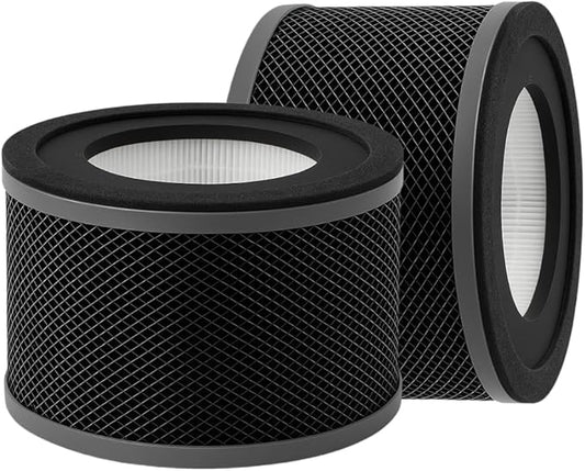 Nispira True HEPA Replacement Filter for Air Purifier, Compatible with Tao Tronics TT-AP001, 2 Packs