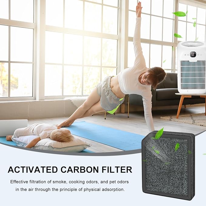 AP1501 Air Filter For Air Purifier Compatible with Aircillin Air Purifier AP1501 Replacement Filters, H13 Filter, Activated Carbon Filter, (4 FILTER+4 aroma pad)