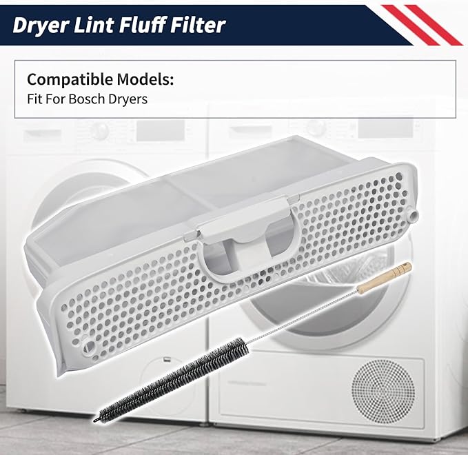 00752387 Dryer Lint Screen Filter Assembly Compatible with Bosch Dryers Replace AP5984732 00753637 752387 753637 Dryer Lint Fluff Filter