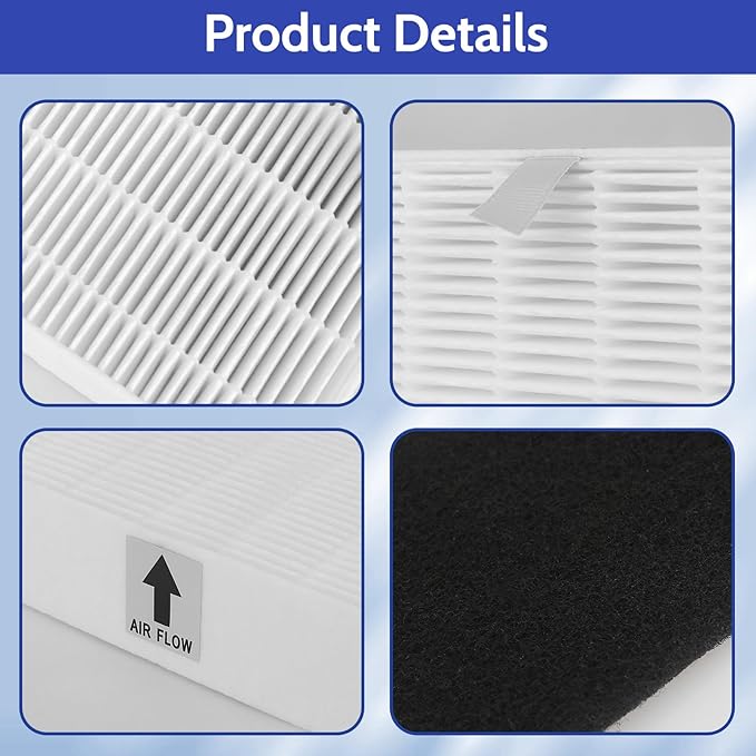 6 Pack HPA300 HEPA Filter Replacement for Honeywell HPA300 Air Purifier Compatible HPA304 HPA200 HPA3300B HPA5300 Filters, Replace HRF-R3 True HEPA Filters