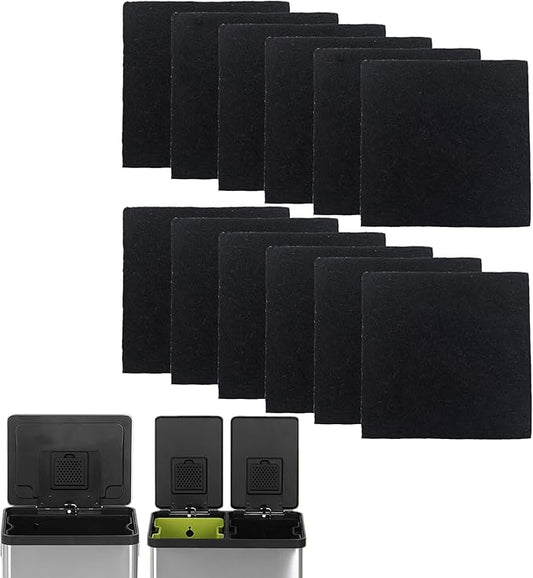 12 Pack Replacement Odor Absorbing Filter Refills for SIMPLI-MAGIC Trash Can, Activated Charcoal Deodorizer Compatible with SIMPLI-MAGIC Garbage Bins with Built in Odor Filter Compartment