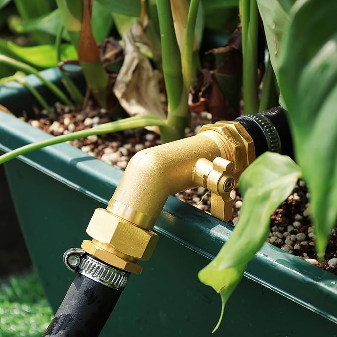 Garden Hose Angle Valve 45 Degree Brass Extender Solid 3/4 Inch Hose Elbow with Switch Adapter (45° switch elbow 4PSC)