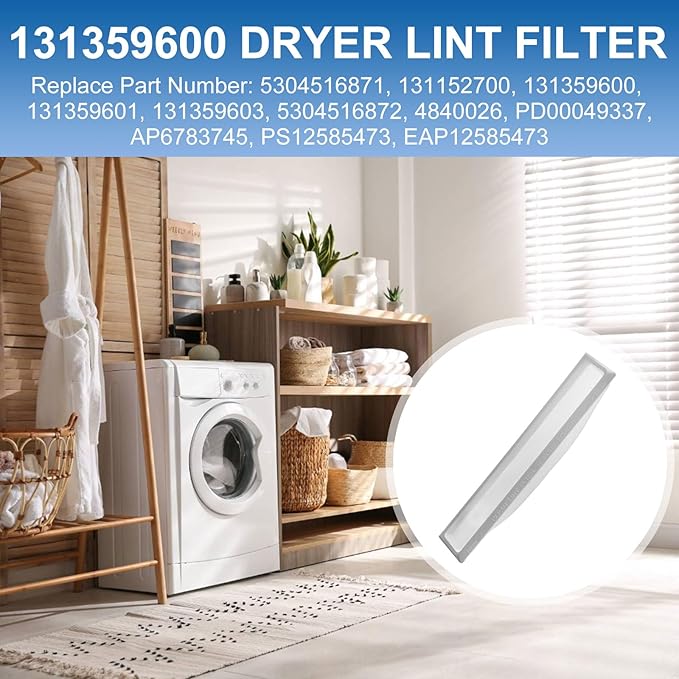 131359600 Dryer Lint Filter Screen Replacement Fit for frigi-daire, ken-more Dryers, Repalce 5304516871, 131152700, 131359601, 131359602, 131359603, 5304516872