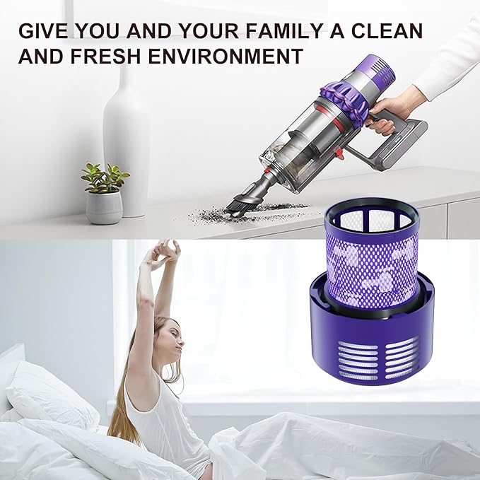 Vacuum Filter Replacement Parts Compatible with Dyson Cyclone V10 Series, V10 Total Clean, V10 Absolute, V10 Animal, V10 Motorhead, SV12 Vacuums, Compare to Part 969082-01 (V10-4 Pack)