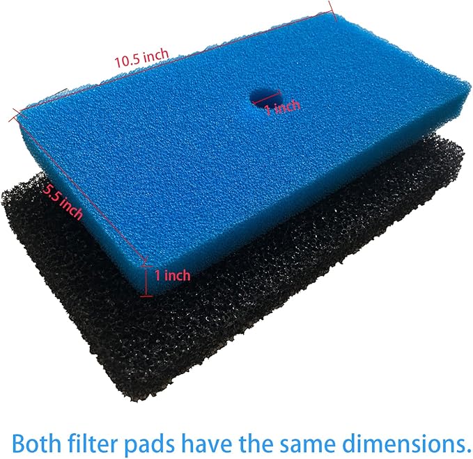 2 Sets Coarse and Fine Pond Filter Pads, Replacement Sponge Filter Media (871980305528) for 52231 & 52229 Filter Boxes, Fits Outdoor Fish Ponds