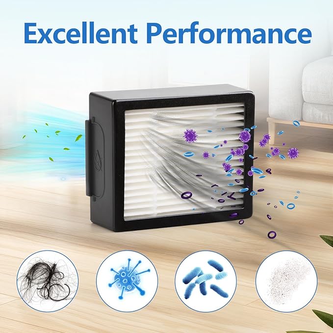 Filters Replacement For iRobot Roomba E I&J Series E5 E6 i1 i3 i4 i5 i6 i7 i8 J5 J6 J8 Vacuum Cleaner, 12 Pack High Efficiency Filters + 1 Cleaning Brush,（Not For Combo J7 J7+ and Combo J9 J9+）