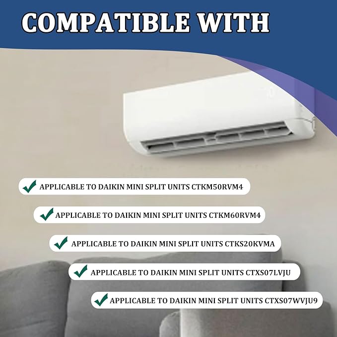 4 PCS 99A0391 Mini Split Air Filter fits for Daikin Mini Split Units CTKM50RVM4 CTKM60RVM4 CTKS20KVMA Without Frames