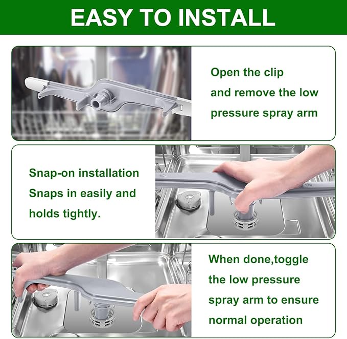 154568002 Dishwasher Lower Wash Arm Assembly For Frigidaire Electrolux Dishwasher Bottom Lower Spray Arm 154568001 5304517203 AP3958746 EA1524955 1196170 1542508-Grey