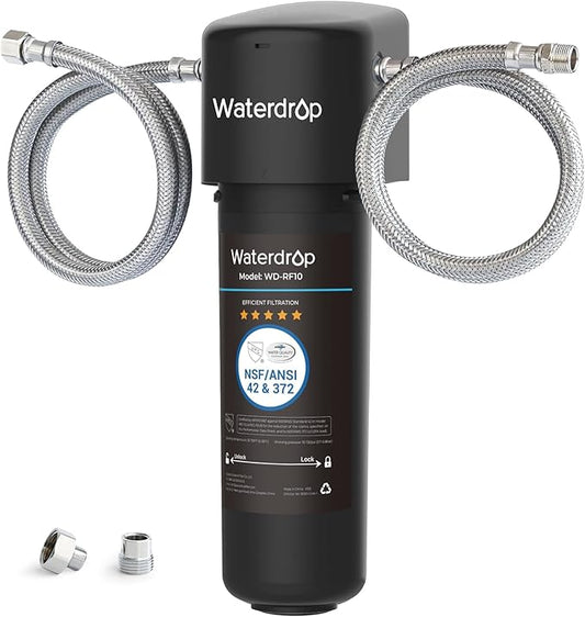 Waterdrop 10UA Under Sink Water Filter System, Reduces PFAS, PFOA/PFOS, Lead, Chlorine, Bad Taste & Odor, Under Counter Water Filter Direct Connect to Kitchen Faucet, NSF/ANSI 42 Certified, 8K Gallons