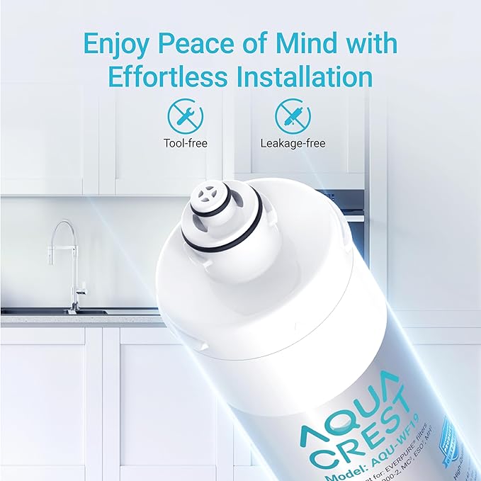 AQUA CREST I2000 2 Under Sink Water Filter, 26K Gallons, Replacement Cartridge for Everpure i2000, MC2, ESO7, MH2, EV9612-22, EV9612-56, EV9607-25, EV9613-21, NSF/ANSI 42 Certified, Pack of 2