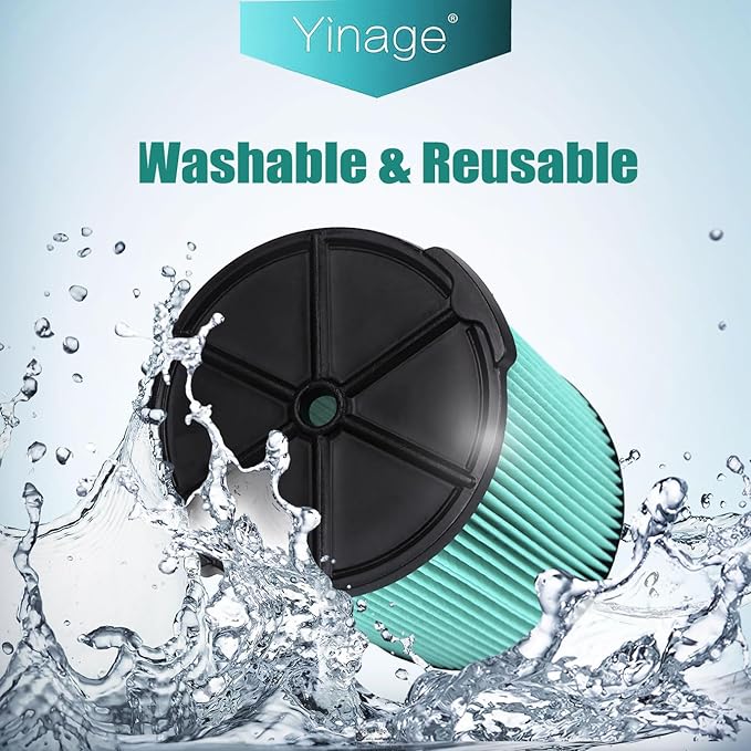 VF6000 5-Layer Replacement Filter Shop Vac 5-20 Gallon Wet Dry Vacuums WD5500 WD0671 WD6425 WD7000 WD1280 WD1851 WD1680 WD1956 RV2400A 1400RV RV2600B, Fit for Husky 6-9 Gallon Vacs