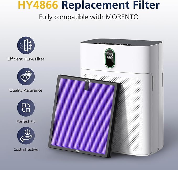 HY4866 Filters Compatible with MORENTO HY4866, WESTHEY HY4866, YIOU M1 Air Purifi-er, 3-in-1 Efficient Filter High-Efficiency Activated Carbon Filter, Multifunction Version