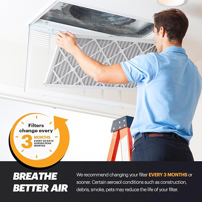 BNX TruFilter 16x25x1 Air Filter MERV 11 (6-Pack) - MADE IN USA - Allergen Defense Electrostatic Pleated Air Conditioner HVAC AC Furnace Filters for Allergies, Dust, Pet, Smoke, Allergy MPR 1200 FPR 7