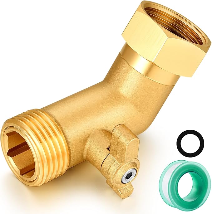 Garden Hose Angle Valve 45 Degree Brass Extender Solid 3/4 Inch Hose Elbow with Switch Adapter (45° switch elbow 1PSC)