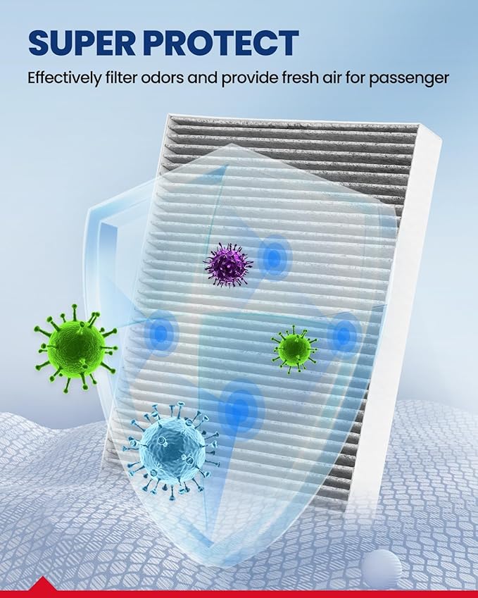 KAX Cabin Air Filter, CF10364 Replacement for Chry-sler 300 2005-2010, Charger 2006-2010, Magnum 2005-2008, Challenger 2008-2010 w/Activated Carbon Passenger Compartment Air Filter
