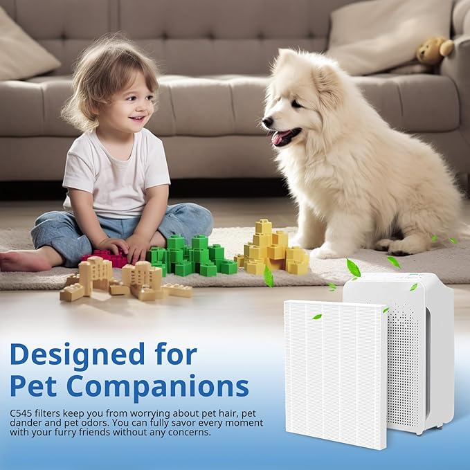 4 Pack C545 HEPA Replacement Filter S Compatible with Winix C545 Air Purifier, Replaces for Winix Filter S 1712-0096-00 and 2522-0058-00