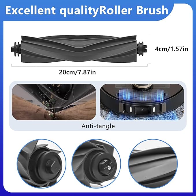 28 PCS Replacement Parts for Dreame L20 Ultra/L20 Ultra Complete, L30 Ultra/L30 Ultra Complete Vacuum Cleaner,2 Rubber Main Brush,6 Activated Carbon Dust Bags,4 Activated Carbon Filters