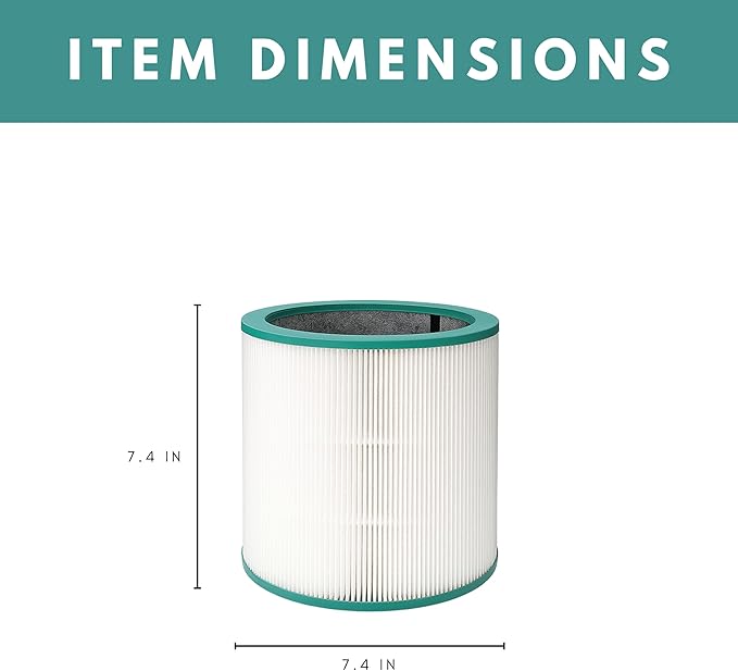Nispira Dual-layer HEPA Filter Compatible with Dyson TP02 Tower US Sm/Nk and TP02 US Nk/Nk, TP01 BP01. Compared to EVO filter part 968126-03 - Size 7.4" x 7.4". 2 Pack