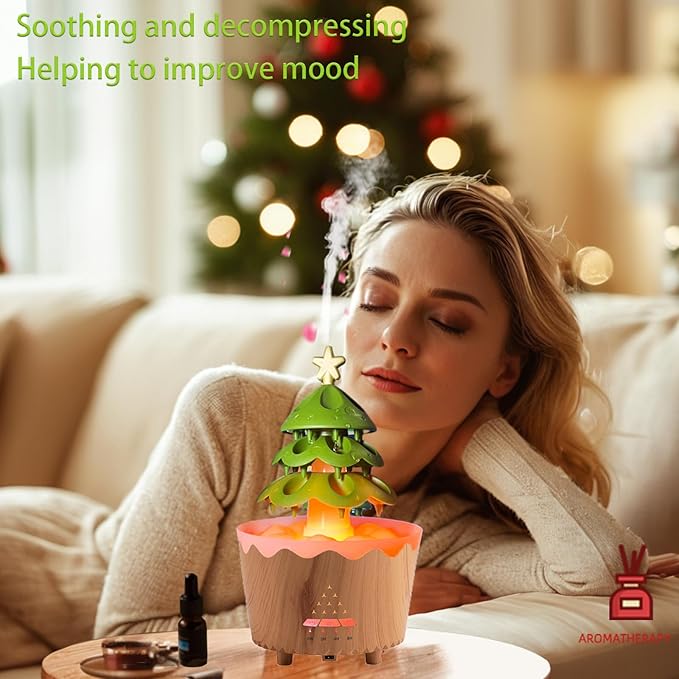 Aromatherapy Humidifier for Relaxation, Raindrop Humidifiers,Aromatherapy Diffuser with 7 LED Color Changing Lights and Auto-Off, Air humidifier Suitable for Home, Office